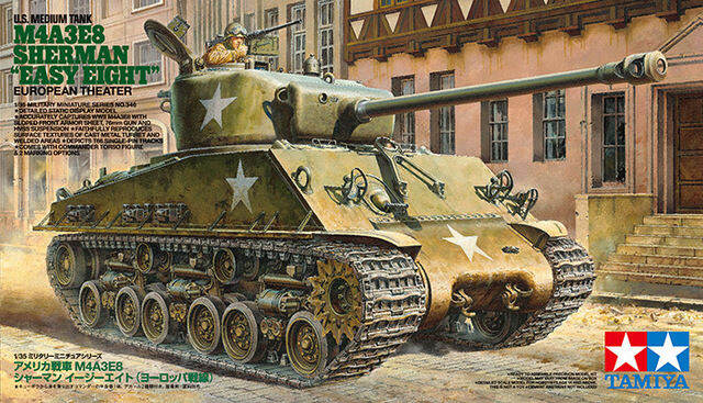 tamiya-ถังขนาด1-35หุ่นประกอบ-us-sherman-ชุดสร้างโมเดลรถถังชุดสะสมรถถังแบบ-m4a3e8-diy-35346