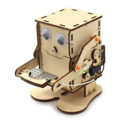 【Dimama】หุ่นยนต์ไม้ หุ่นยนต์กินเหรียญ DIY ของเล่นทดลองฟิสิกส์ เพื่อการศึกษา สําหรับเด็ก
