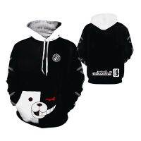 ใหม่ 3D Unisex MONOKUMA พิมพ์ Hoody แฟชั่นเสื้อสวมหัว