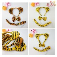 ? COS Hairpin Halloween costume party head hoop hair cute plush toy tiger animal headwear children band