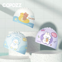 COPOZZ หมวกว่ายน้ำสำหรับเด็กเด็กซิลิโคนกันน้ำยืดหยุ่นหมวกว่ายน้ำสระว่ายน้ำป้องกันหูการ์ตูนหมวกว่ายน้ำสำหรับ Boys Girl