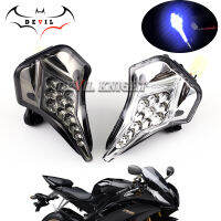 สำหรับ YAMAHA YZF R6 2008-2012อุปกรณ์มอเตอร์ไซค์ด้านหน้าศูนย์เครื่องหมาย LED นักบินแสงไฟหน้าไฟหน้าไฟตัดหมอก H Ead Light