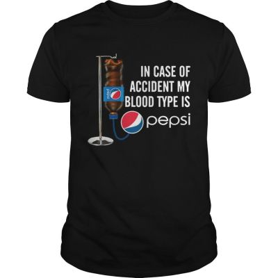™♗№❏In Case Of Accident My Blood Type Is Pepsi T Shirt Funny Vintage Gift For Men