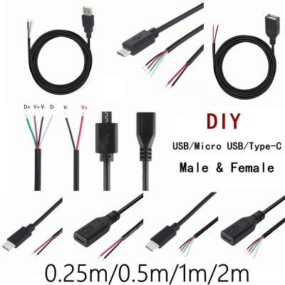 Chaunceybi USB Type-C Supply Cable 2 Pin A Female male 4 pin wire Jack Charger charging Cord Extension