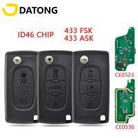 Datong Kunci Remote Mobil โลกสำหรับ Peugeot 307 308 2009 408 407 207 2007 SW Citroen C2 C3 CE0536ถาม PCF7961เปลี่ยนคีย์ Samrt