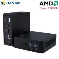 Topton ราคาถูก AMD Mini PC Ryzen 7 3750H 5 3550H คอมพิวเตอร์ Barebone Windows 11 2xDDR4 NVMe Gaming Mini PC Dual 4K UHD HTPC WiFi