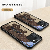 เคส Y36 VIVO Y36 5G เคสโทรศัพท์กันกระแทกเลนส์เคสโทรศัพท์มือถือแข็งหมีรุนแรง3มิติหรูหราป้องกันกล้องกันกระแทกและสิ่งสกปรก