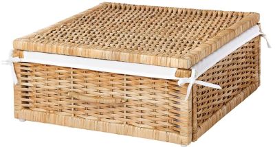 TOLKNING Basket, handmade rattan, 50x43x19 cm (โทลค์นิง ตะกร้า, ผลิตด้วยมือ หวาย, 50x43x19 ซม.)