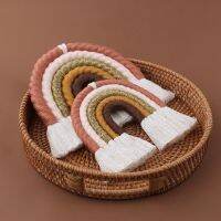 C90D 5 Layers Nordic Macrame Rainbow Wall Decor for Bedroom Nursery Baby Kids Rooms Colorful Tapestry Rope Woven Tassel Wall