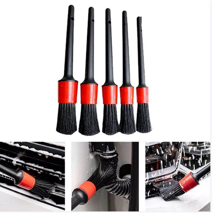 5PCS Set Car Detailing Brushes Clean Seat Detail Brush Car Wash Slit
