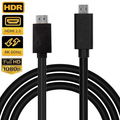 สาย2.0 Micro HDMI เป็น HDMI 4K 60Hz HDR CEC HDMI เป็น Type D Mirco HDMI สำหรับ GoPro Hero 7/6/5/4 Sony กล้อง Nikon Raspberry Pi 4