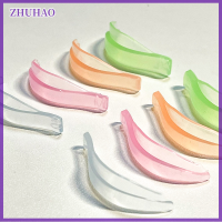 ZHUHAO แผ่นขนตาเจลลี่สี4คู่แผ่นดัดขนตาปลอมใช้ซ้ำได้แผ่นเครื่องม้วนขนตาปลอมร้านเสริมสวยป้องกันยกขนตา