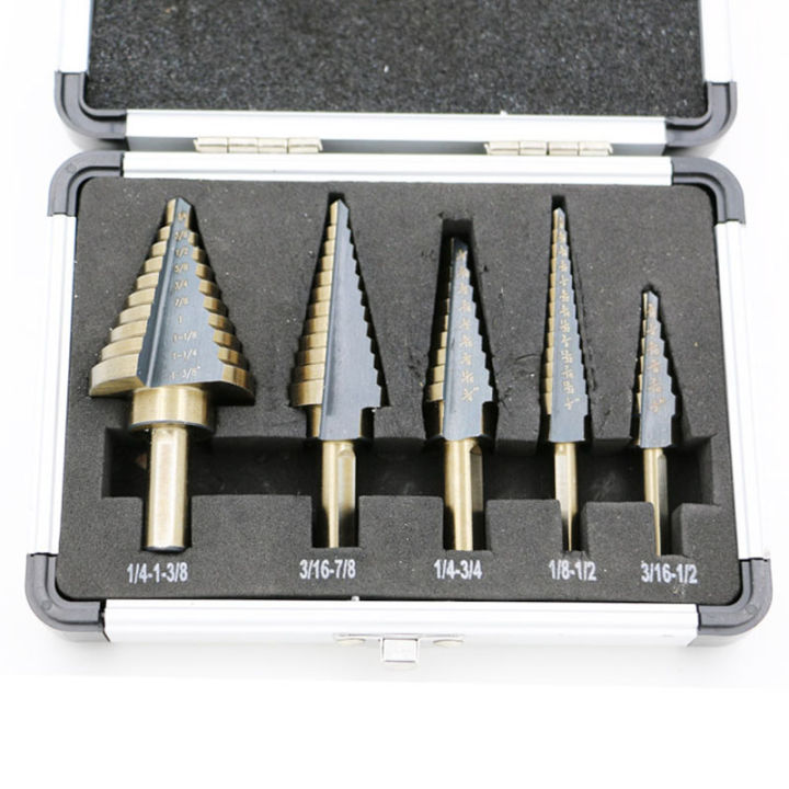 arrival-high-quality-5pcsset-hss-cobalt-multiple-hole-50-sizes-step-drill-bit-set-w-aluminum-case