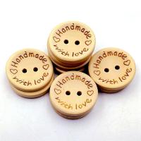 50PCS/lot 15mm/20mm/25mm Natural Color Wooden Buttons handmade love Letter wood button craft DIY baby apparel accessories Haberdashery