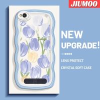 JIUMOO เคสสำหรับ Xiaomi Redmi 4A 5A เคส6A แฟชั่นลายดอกทิวลิปขอบเป็นคลื่นเคสมือถือกันกระแทกแบบใสนิ่มที่สร้างสรรค์เคสโปร่งใสลายกล้องถ่ายรูปซิลิกาเจลป้องกัน