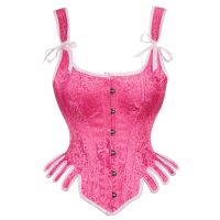 【LZ】✉♚♣  Espartilho vintage para mulheres corselet gótico rosa colete emagrecedor treinador de cintura alça modeladora top bustiers renascentista