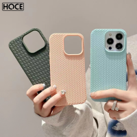 เคสโทรศัพท์มีลายทอสีแข็งแกร่งหรูหราของ HOCE สำหรับ iPhone 14 13 12 11 Pro Max ฝาครอบด้านหลังกันกระแทก TPU iPhone 14 Plus ที่เคสมือถือตาข่ายซิลิโคนเหลว