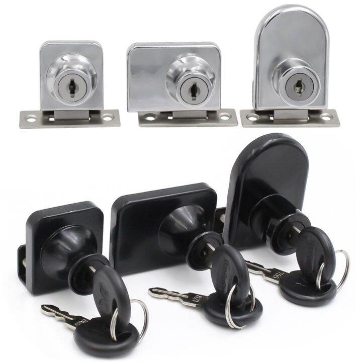 【CW】 Glass Lock Gasket No Drilling Cylinder Single/Double Door