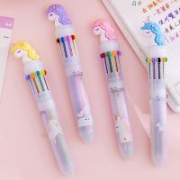 ปากกาลูกลื่นUnicornน่ารักการ์ตูน10สีChunky Ballp OintสำนักงานโรงเรียนปากกาSupplyของขวัญเครื่องเขียนEscolar