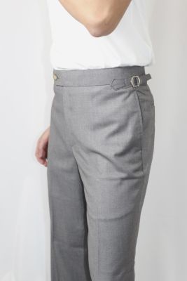 Double Belts Trousers V.1(unisex) - Light Silver