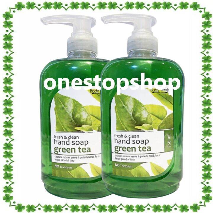 Green Tea Antibacterial No Triclosan Hand Soap Hand Wash 750mL x2