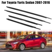 【LZ】 4 pçs carro janela de vidro weatherstrip exterior frente traseira borracha selo cinto guarnição tiras de vedação preto para toyota yaris sedan 2007-2016