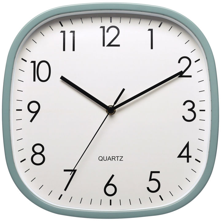 นาฬิกาแขวนผนังห้องนั่งเล่น12นิ้วเงียบมุมสี่เหลี่ยมนาฬิกาบ้านเรืองแสงนาฬิกาแขวนผนัง