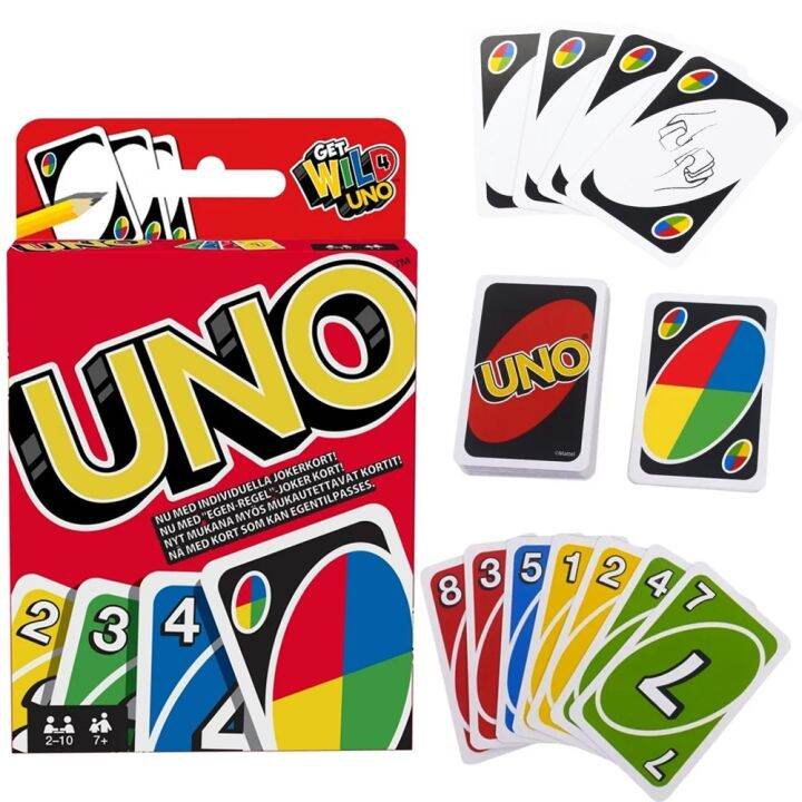 Mattel UNO-FLIP Card Game Iron Box genuine UNO Family Fun Fun Playing Cards  children's board