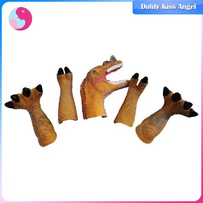 Dolity ตุ๊กตานิ้วมือหุ่นนิ้วมือไดโนเสาร์สำหรับเด็กวัยหัดเดิน5ชิ้น