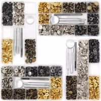 4สไตล์40-120ชิ้นแพ็คชุดโลหะเสื้อผ้า Snap ปุ่ม Fasteners กด Studs DIY หนัง Craft Snap ปุ่ม Push ปุ่ม Snaps