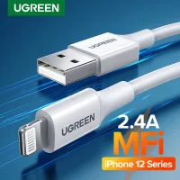 UGREEN USB Cable for iPhone 13 Pro max 12 Pro max, 11, 11 Pro, 11 Pro MAX, iPhone 8, XR 2.4A MFi Lightning to USB Cable Fast Charging Data Cable for iPhone 7 6 5 Phone Cable
