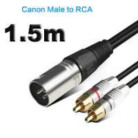 สาย Cannon Male to RCA 1.5m Amplifier Mixing Plug AV Cable Dual XLR to Dual RCA Cable