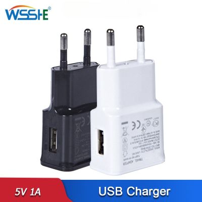 EU Plug 1 Port USB Mobile Phone Charger Universal Travel Wall Chargers Black/White Charging Adapter For Iphones 13 Pro Samsung