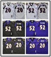 ชุดรักบี้ Baltimore Ravens No. 52 20 MN เสื้อกีฬาย้อนยุคชายในตำนาน