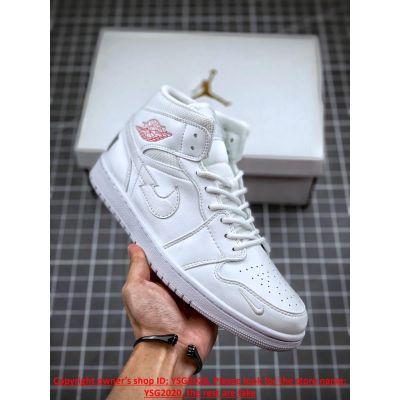 [HOT] ✅Original NK* Ar J0dn 1 Mid Euro Tour White Red Basketball Shoes Skateboard Shoes{Free Shipping}