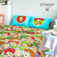 (ส่งฟรี) TULIP ชุดเครื่องนอน ผ้าปูที่นอน ผ้าห่มนวม รุ่น TULIP Delight  ลิขสิทธิ์การ์ตูน Toy Story ทอย สตอรี่ ลาย DLC118