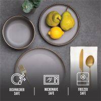 Dinnerware Ava Stoneware, 12 Piece Set Dinnerware Sets, Dinner Plates, Plates And Bowls Sets Round Plate