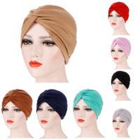 【YF】 Muslim Women Forehead Cross Ruffle Sleep Hijab Bonnet Headwear Scarf Beanie Cap Hat Chemo Indian