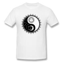 T Shirt Men O-Neck T-shirt Yin Yang Sun Moon Faces Stars Abstract Occult And Mystic Sign Casual Streetwear Tops Tshirt  C98S