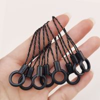 Black Circle Small Rope Head Mobile Phone Lanyard Small Accessories Circle Rope Universal Anti-lost Phone Case DIY Lanyard Keys