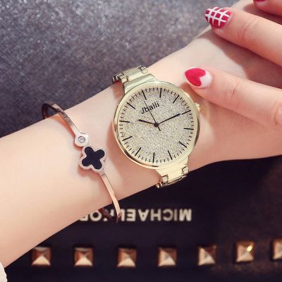 ☑﹍✵ Luxury ทอง Womens Clock Ladies Crystal Watch Women Fashion Stainless Steel Bracelet Wrist Watch For Women Reloj Mujer Saatler