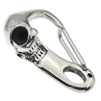 ？》：“： Chains Titanium Steel Shrimp Buckle Key Ring Skull Carabiner Wallet Key Hook Men Punk Funny Cute Pirate Skeleton Skull Keychain