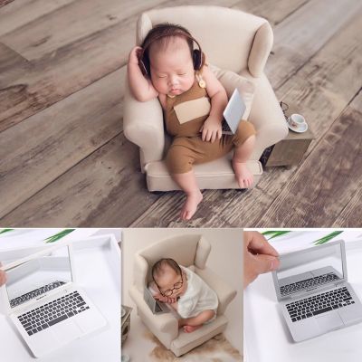 【LZ】 Sunshine Newborn Photography Props Mini Laptop Baby Photo Decorations Full-moon Baby Shooting Accessories Creative Props