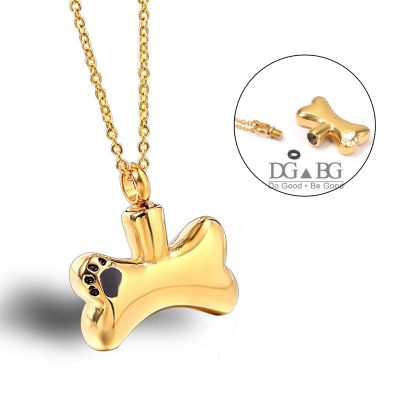 Mini Keepsake Pet Dog Bone Urn Necklace Memorial Ashes Holder Cremation Ashes Keepsake Funeral Memorials jewelry for cat ashes