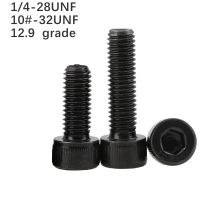 10pcs 10 -32 UNF 1/4-28 UNF 12.9 American Fine Tooth Cylindrical Head Hexagon Socket Screw British Cup Head Screw