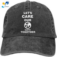 Lets Care Our Earth Together Vintage Washed Twill Baseball Caps Adjustable Hats Funny Humor Irony Graphics Of Adult Gift Black