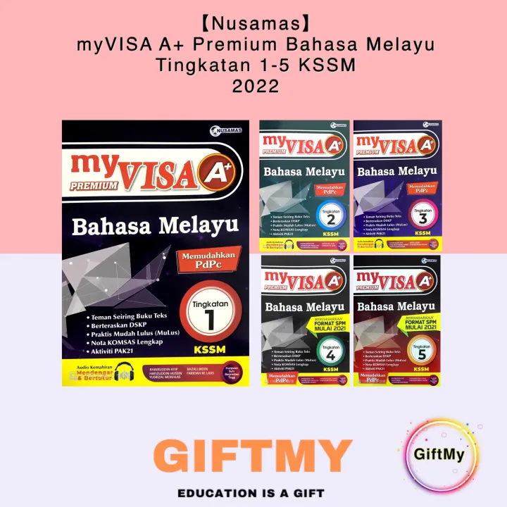 Nusamas Myvisa A Premium Bahasa Melayu Tingkatan 1 2 3 4 5 Kssm Pdpc 2022 Lazada