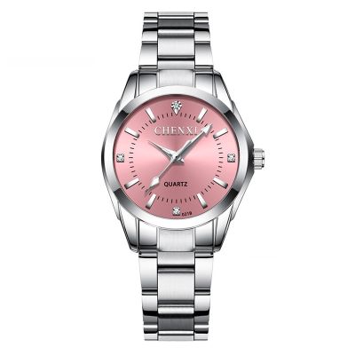 นาฬิกาแบรนด์ CHENXI 6สีหรูหรานาฬิกาข้อมือลำลองของผู้หญิงนาฬิกากันน้ำชุดแฟชั่นสำหรับผู้หญิงนาฬิกาข้อมือไรน์สโตน CX021B