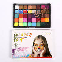 +‘、；’ ข้ามพรมแดน 40 สีเคลือบสีร่างกายที่ละลายน้ำได้   สีหน้าเด็ก   แต่งหน้าวันฮาโลวีนคริสต์มาส