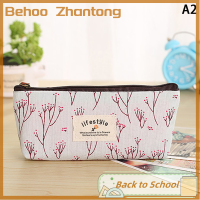 Behoo Pastoral ชุดทรงดินสอลายดอกไม้กรณีเครื่องเขียนผ้าใบกระเป๋าซิปน่ารักกระเป๋าใส่ปากกาโรงเรียนอุปกรณ์ของขวัญ
